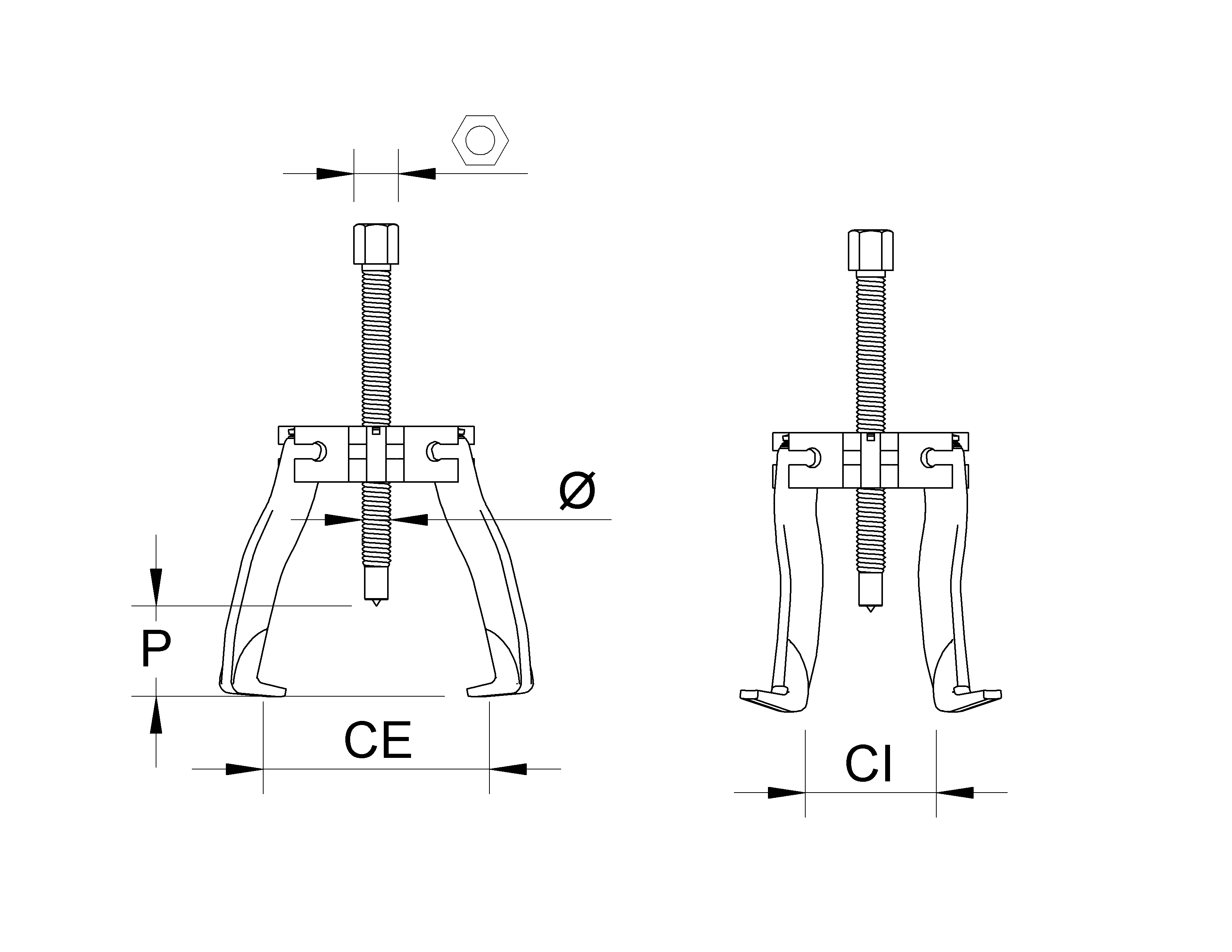 UNIVERSAL PULLER SET, 2 PIECES UNIVERSAL PULLER SET, 2 PIECES