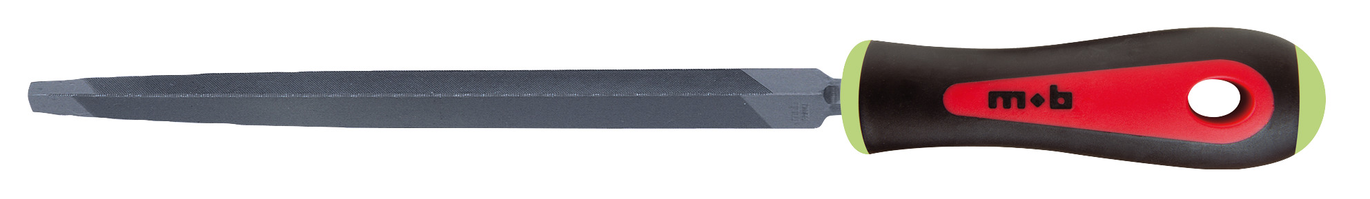 SHARP-EDGED THIRDSTITCH BI-MATERIAL HANDLE ON CARD