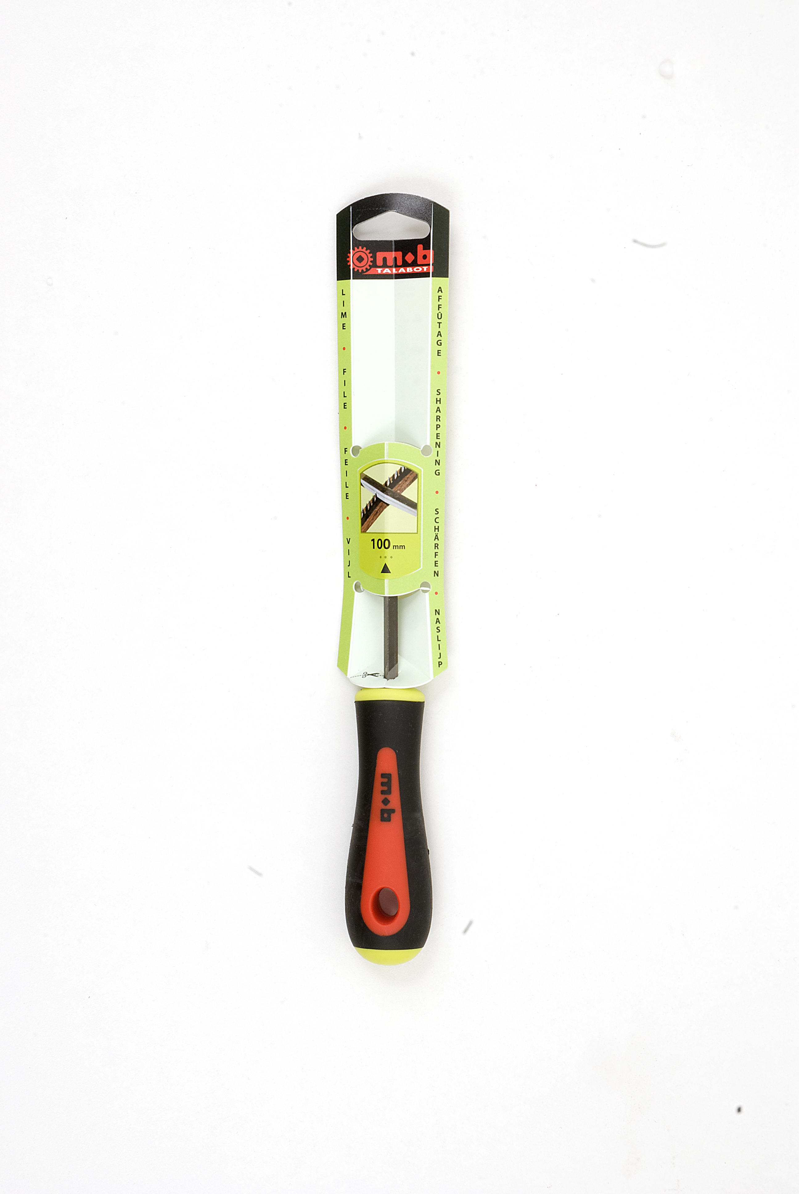 SHARP-EDGED THIRDSTITCH BI-MATERIAL HANDLE ON CARD