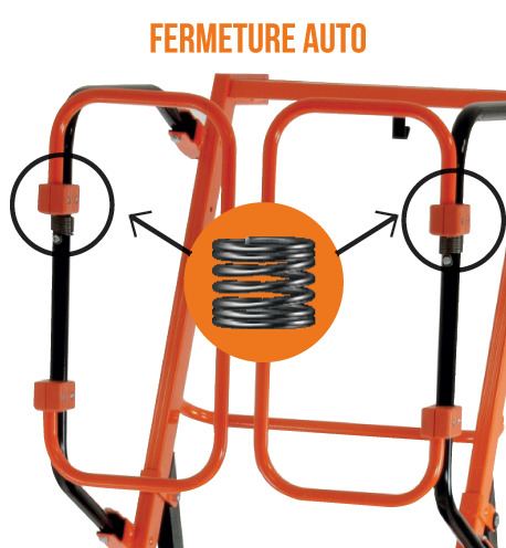 SECURED STEPLADDER GARDIA WITH SPRING-LOADED GUARDRAILS - 90cm