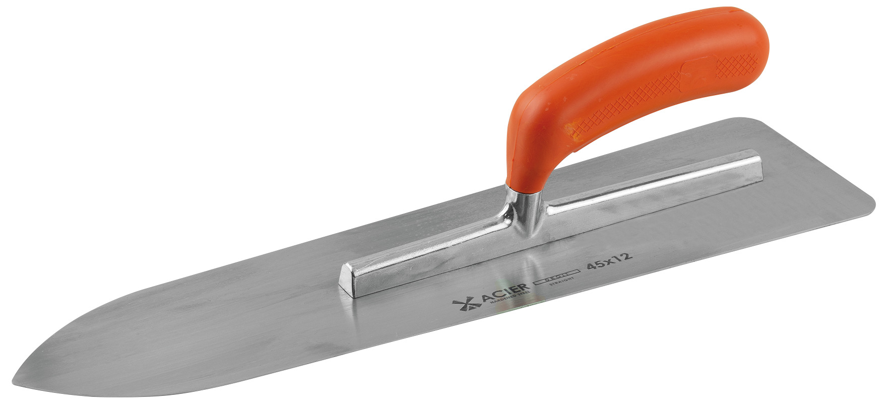 GLETIERĂ DIN OȚEL NICHELAT, CU MONTURĂ DE ALUMINIU, VÂRF TIP FOCOS, MÂNER TIP BANANĂ