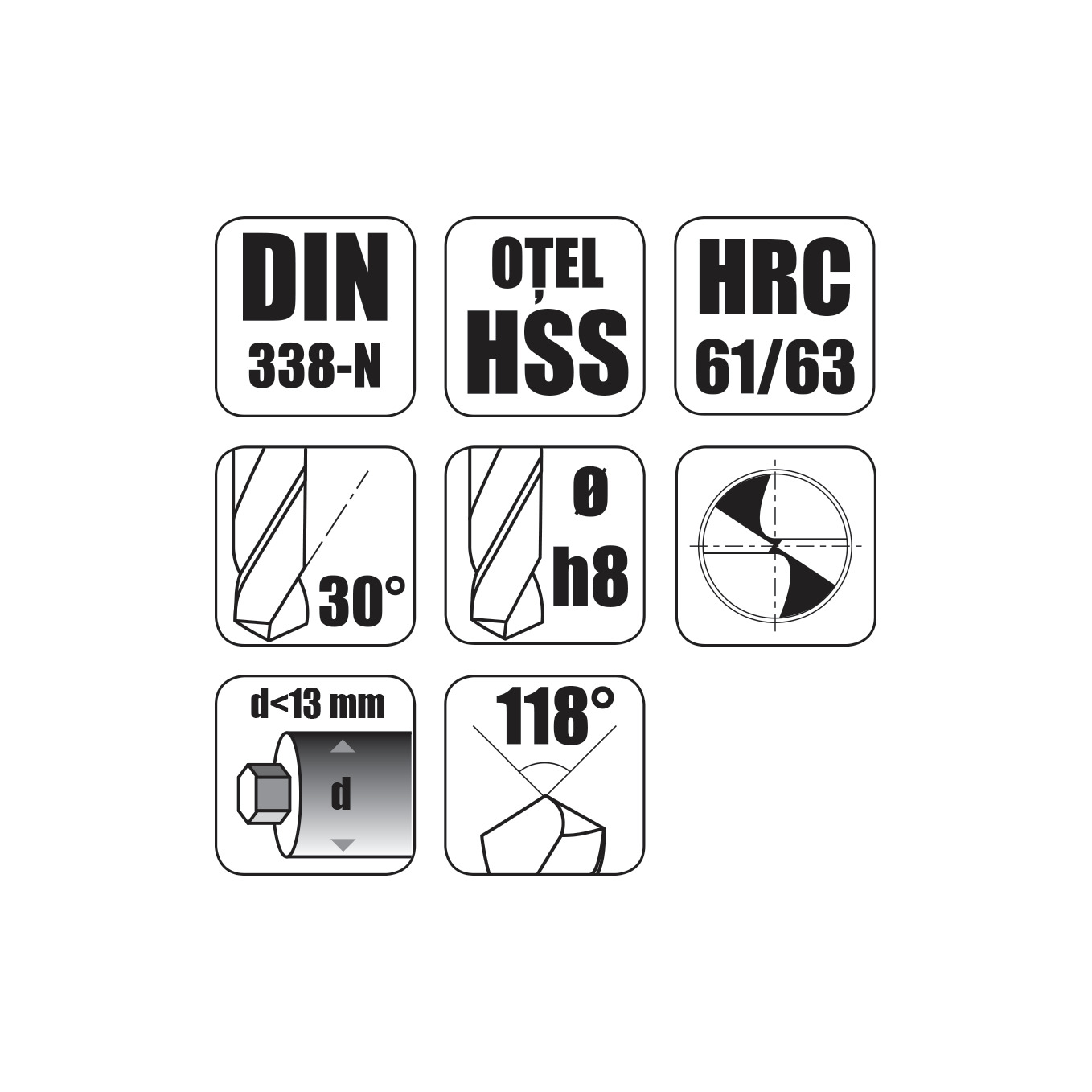 Burghiu rectificat, HSS TECNX pentru metal
