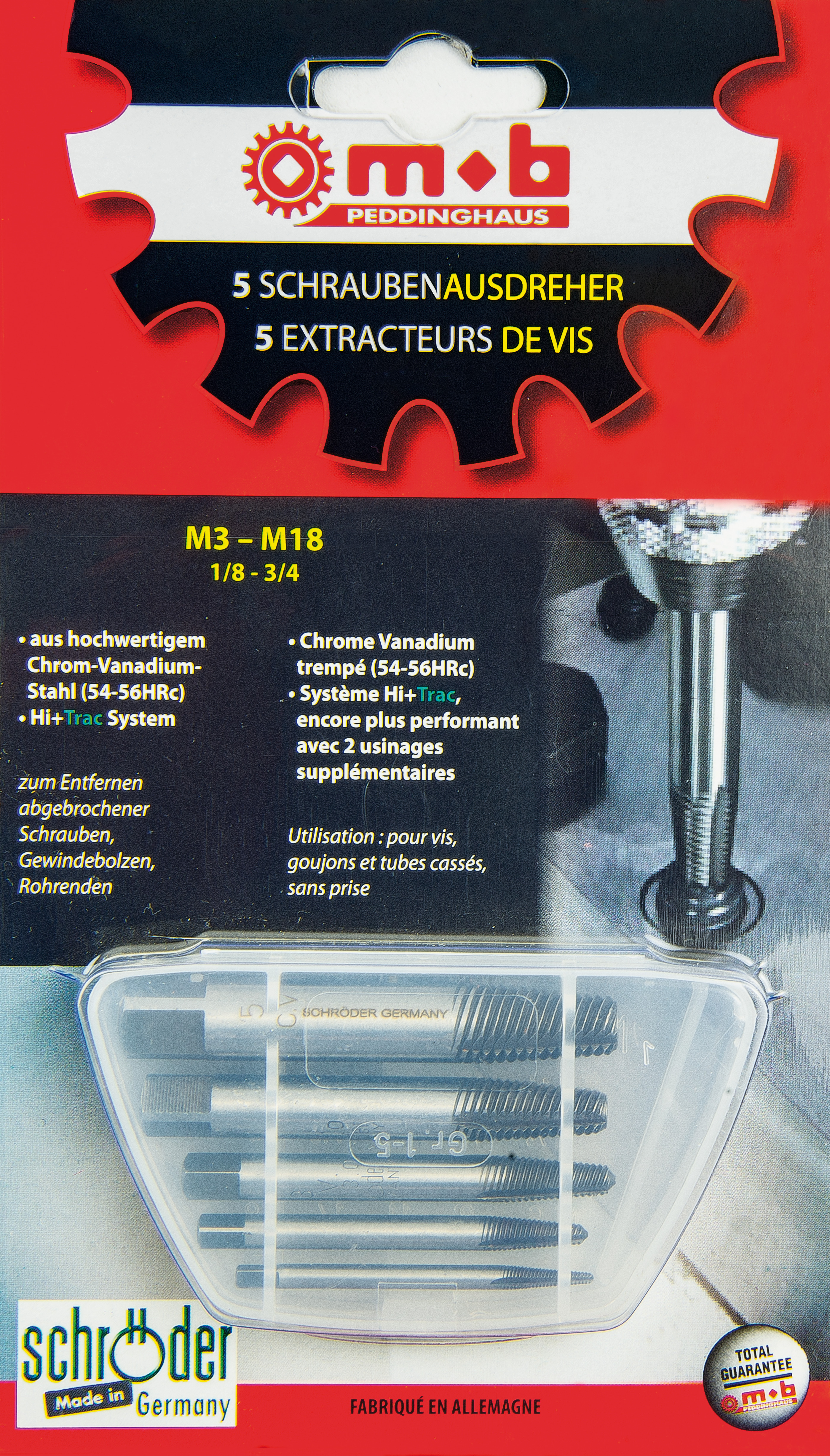 SET OF SPIRAL FLUTE EXTRACTORS SET OF SPIRAL FLUTE EXTRACTORS