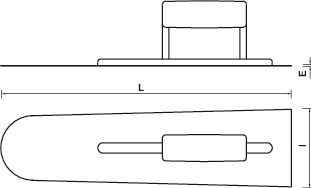 FLOOR SPREADER - STEEL BLADE - ROUNDED END - PLASTIC CLOSED HANDLE