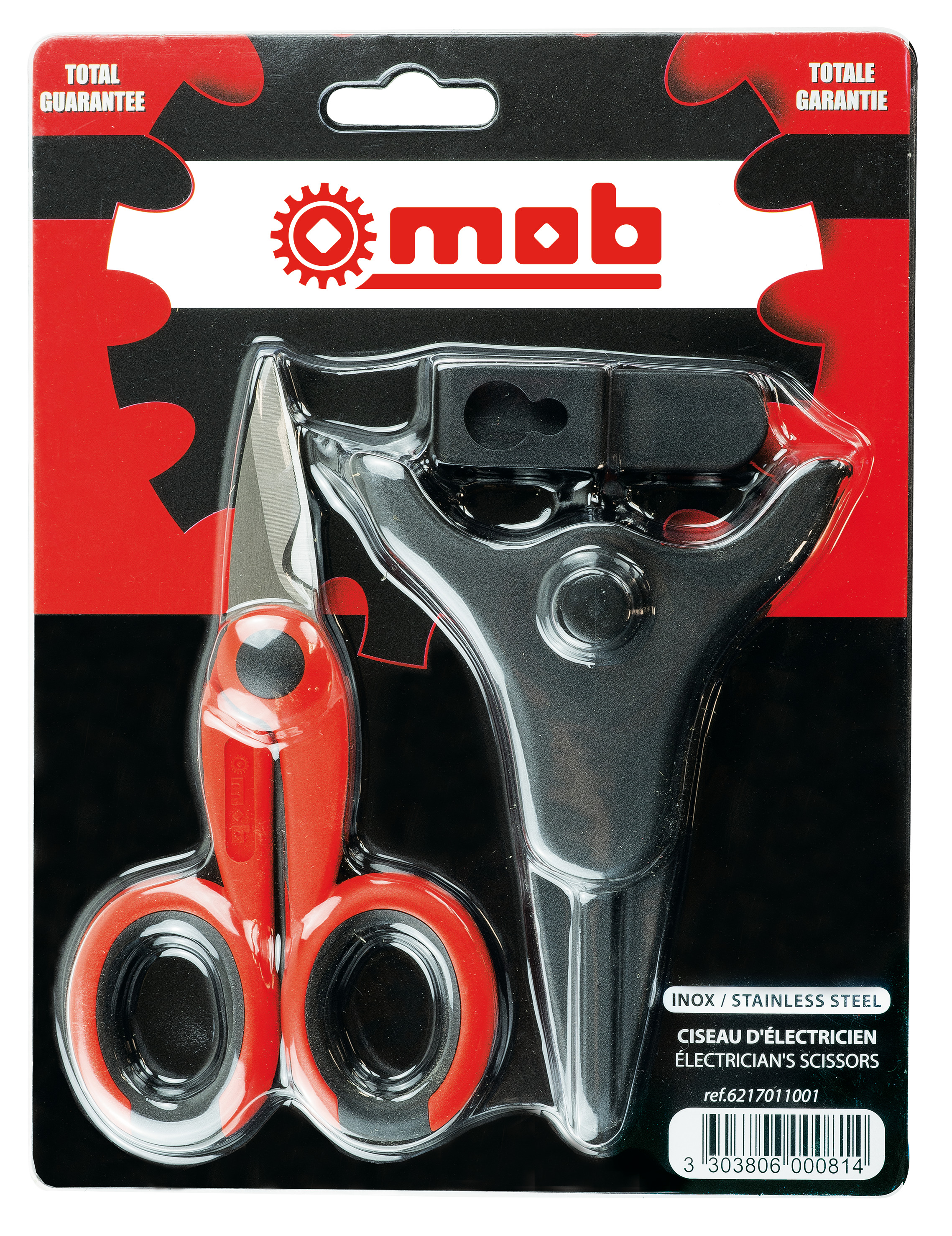 ELECTRICIAN’S SCISSORS WITH HOLDER - ON CARD