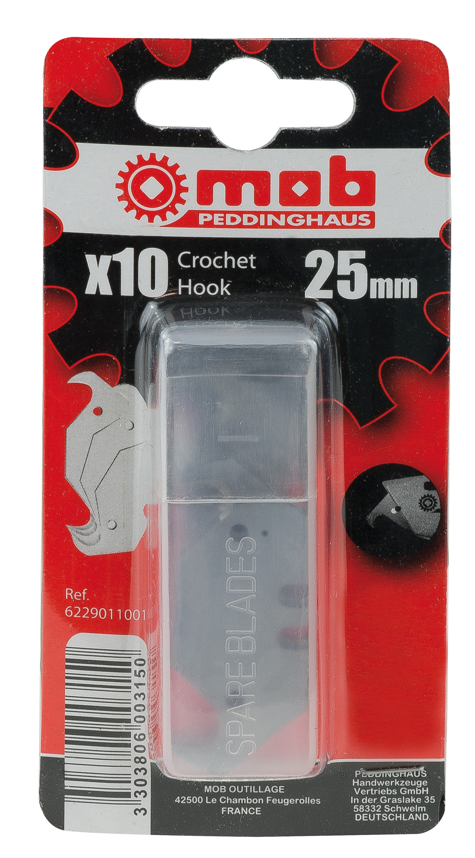 CASE OF 10 TRAPEZOIDAL BLADES ON CARD
