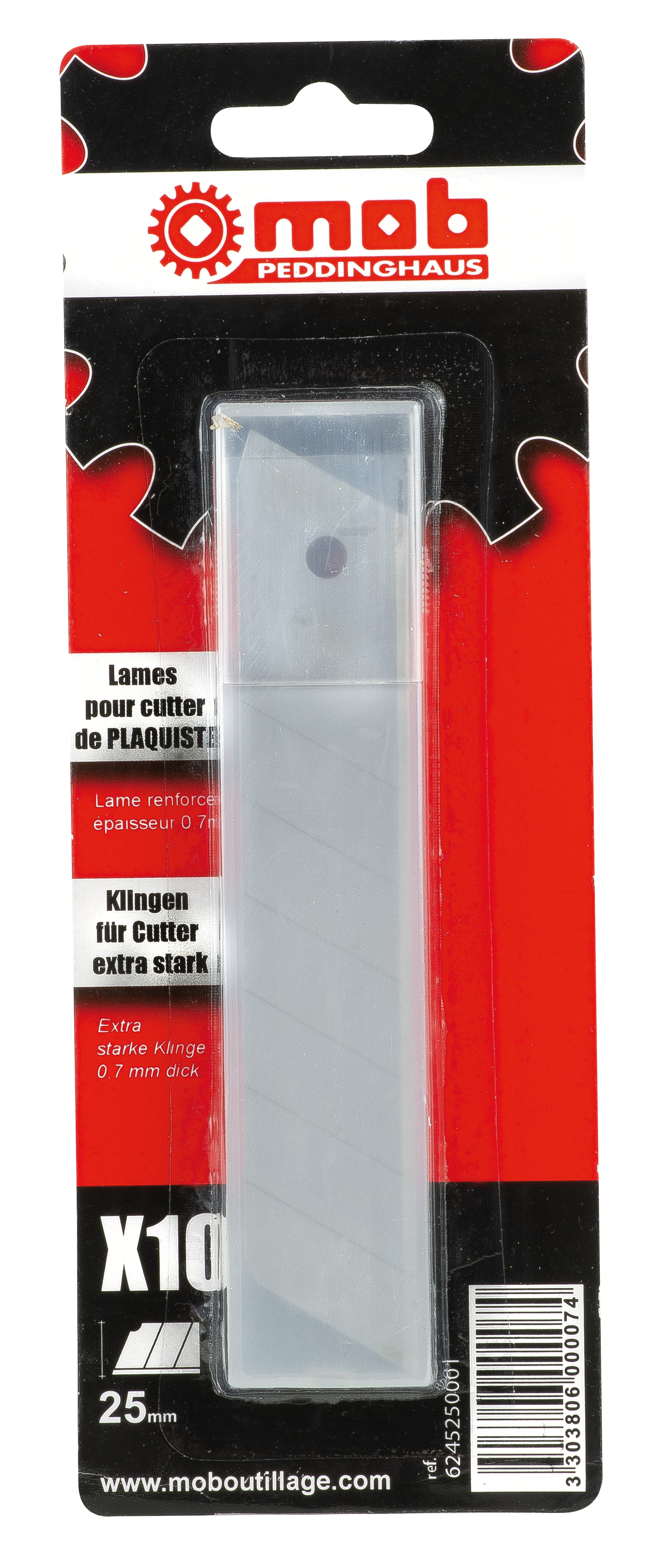 CASE OF 25 MM CUTTER BLADES ON CARD