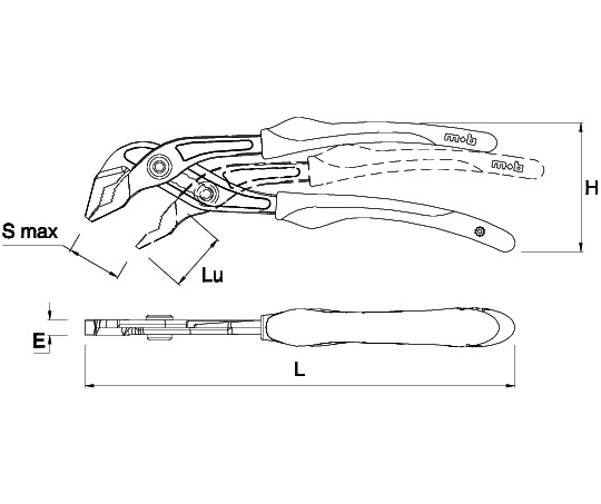 MULTI-GRIP PLIERS WITH TAPERED TIPS
