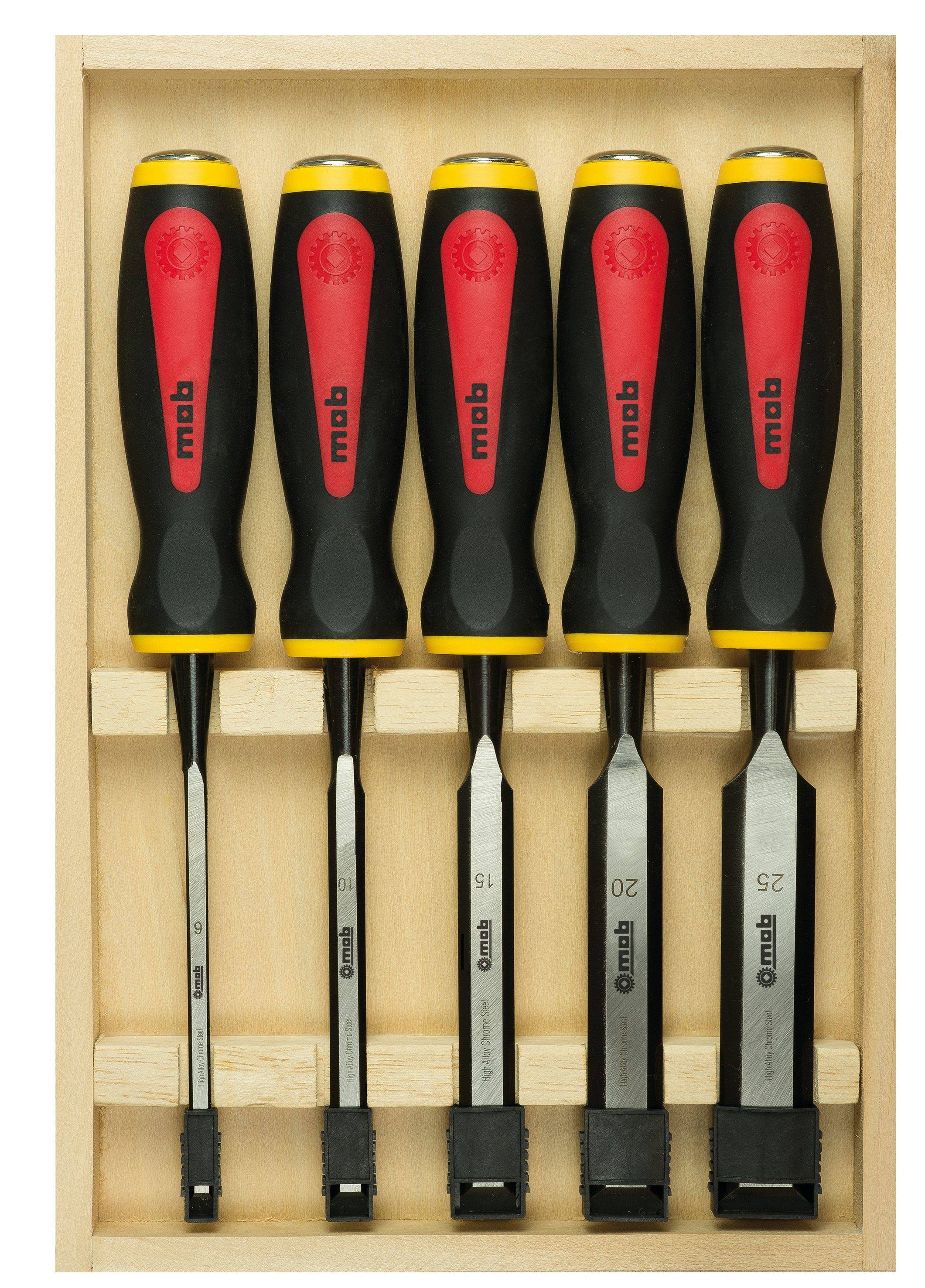 SET OF 5 TRI-MATERIAL SCULPTOR'S CHISELS