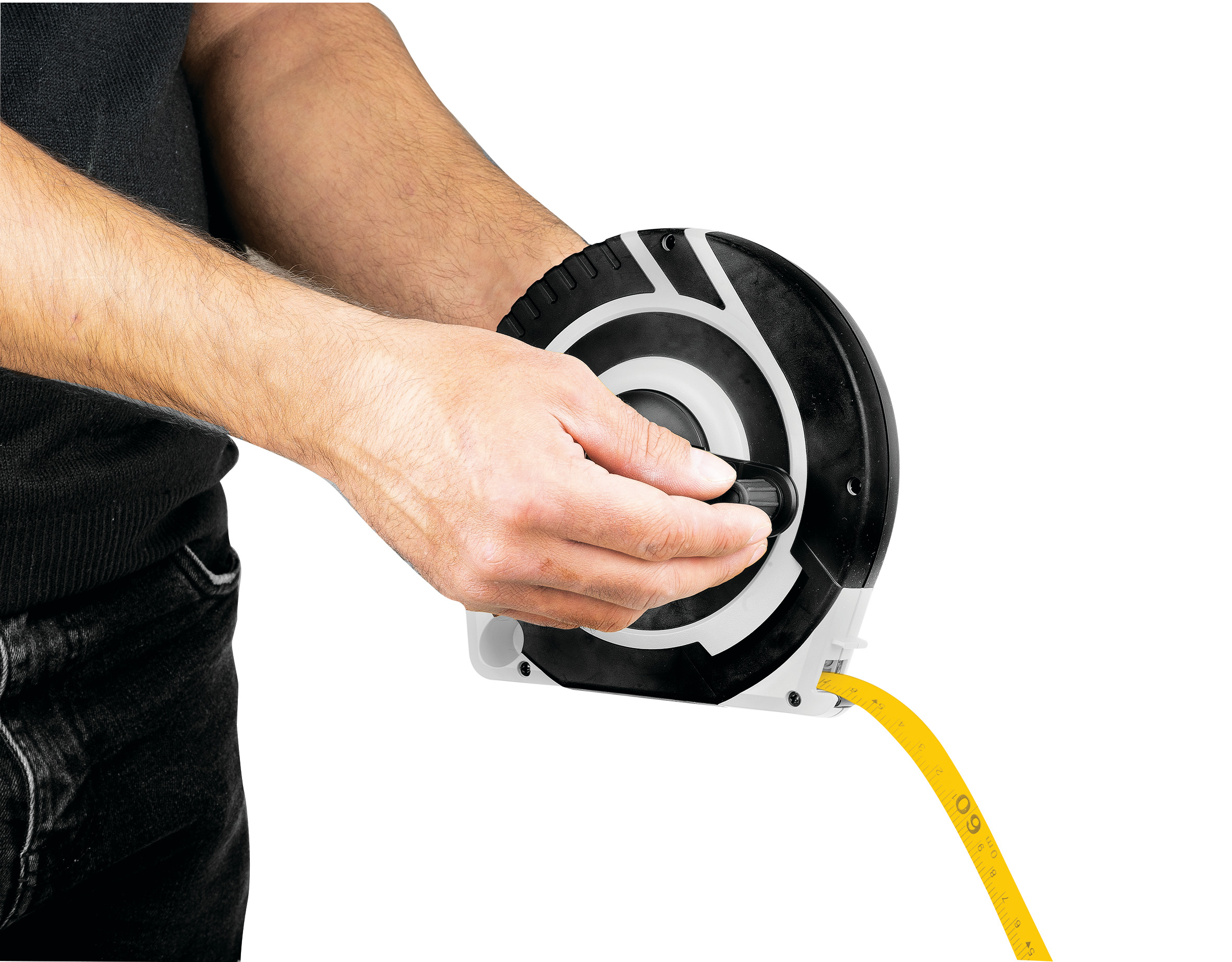ROUND LONG TAPE MEASURE WHITH HANDLE