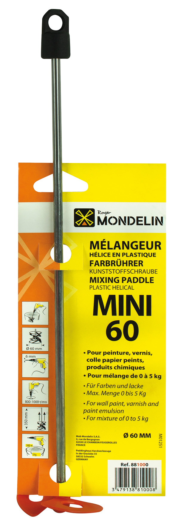 PLASTIC PROPELLER MIXER MINI 60