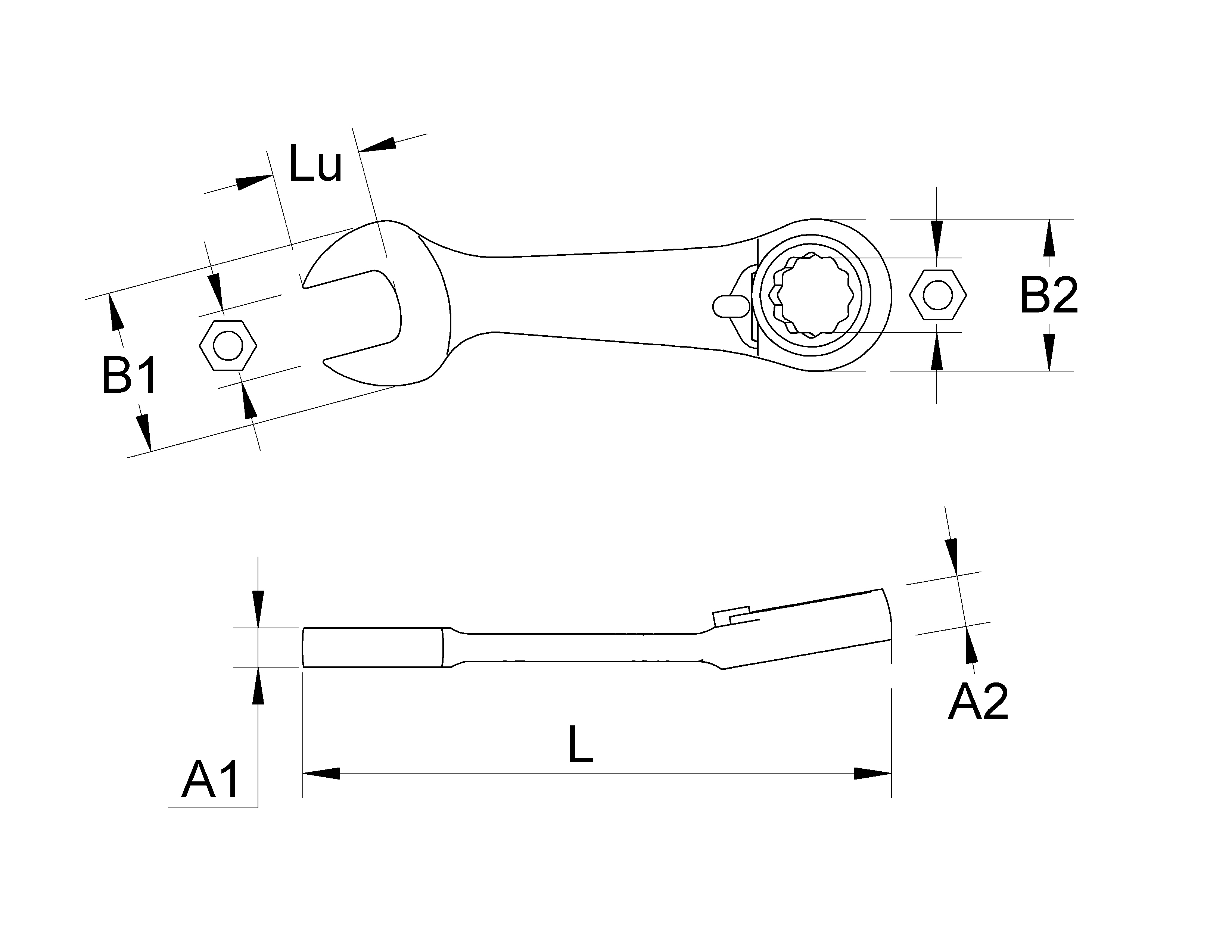 COMPACT' RATCHETING COMBINATION SPANNERS