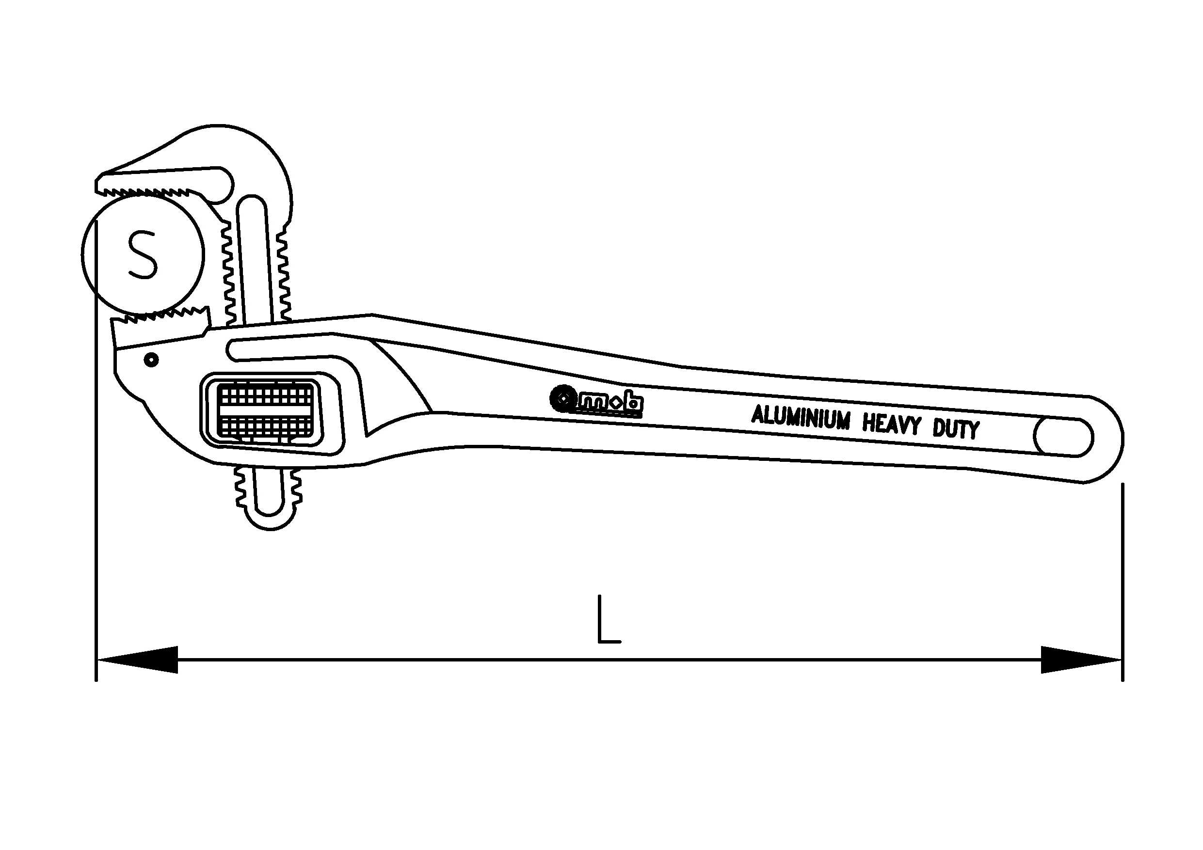 90° U.S LIGHT ALLOY PIPE WRENCHES