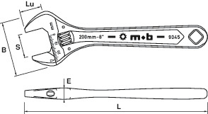 Cheie reglabila cu rola HEAVY DUTY, cromata