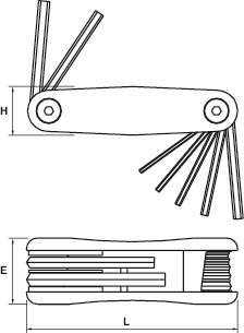 FOLDING HEX KEY SET - CRV