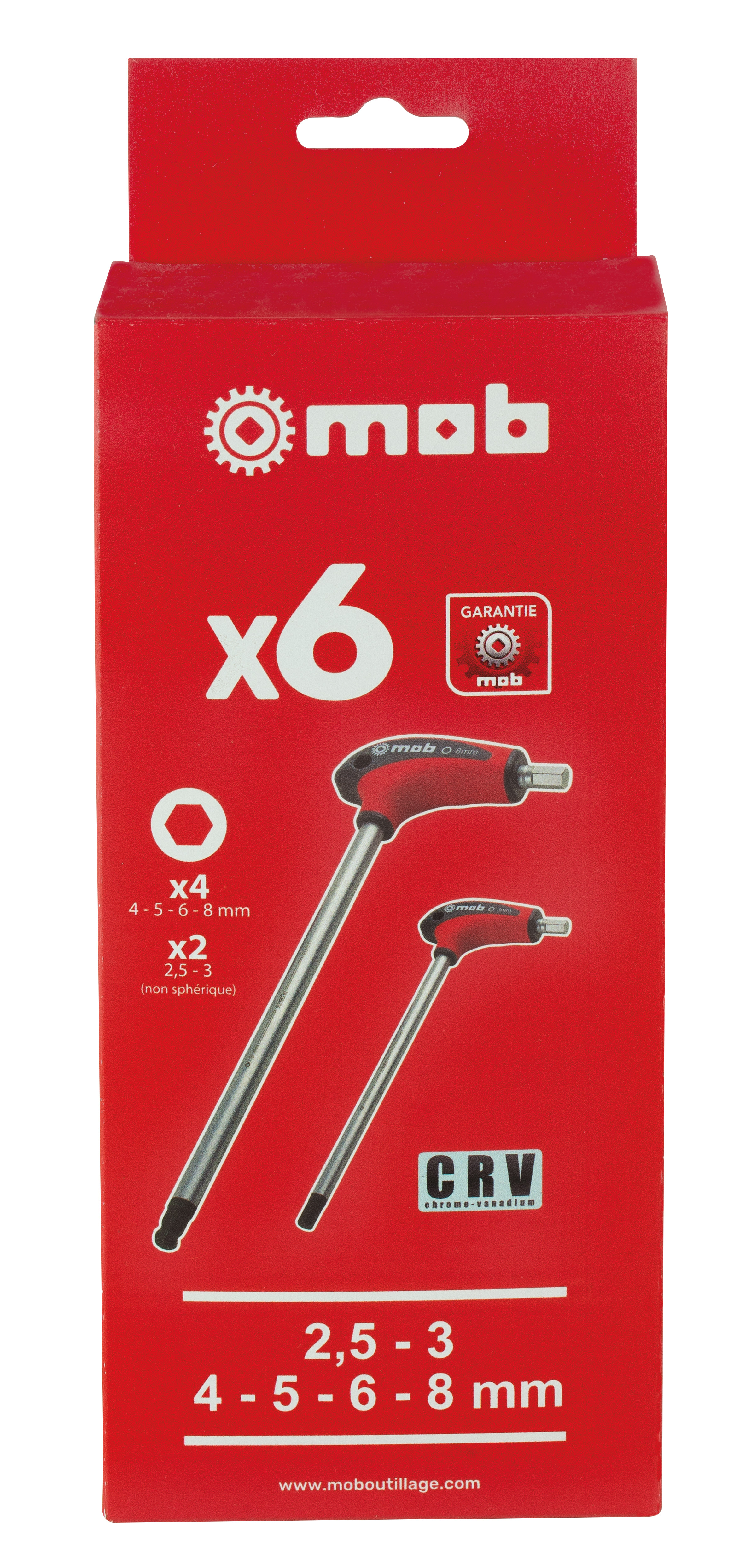 T-HANDLE HEX KEY SET, 6 PIECES T-HANDLE HEX KEY SET, 6 PIECES