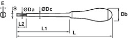 1000 V INSULATED ELECTRICIAN'S SLOT SCREWDRIVER