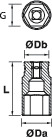 6-POINT SOCKET, 1/4''