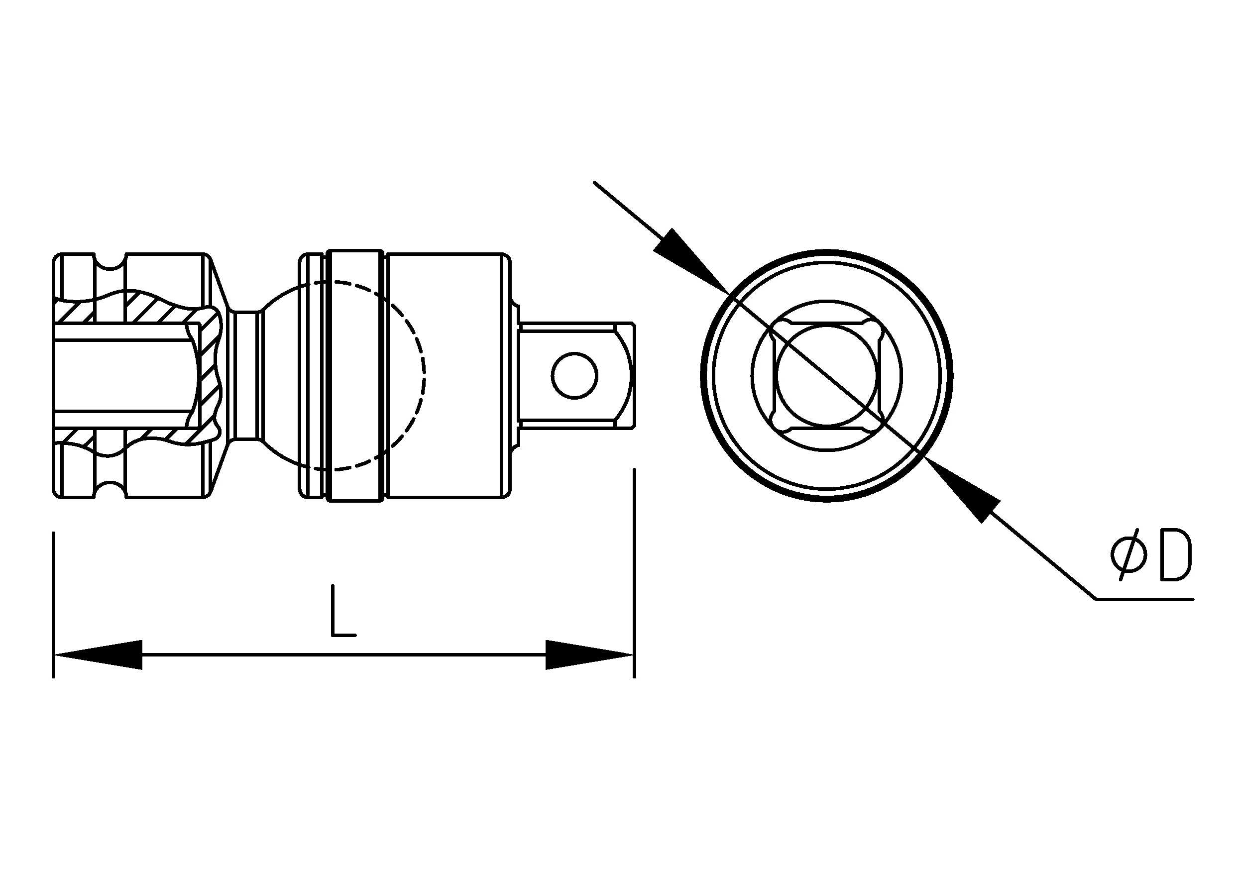 1" DRIVE IMPACT UNIVERSAL JOINT