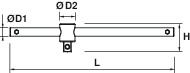 T-HANDLE WITH SLIDING SQUARE DRIVE 3/8''
