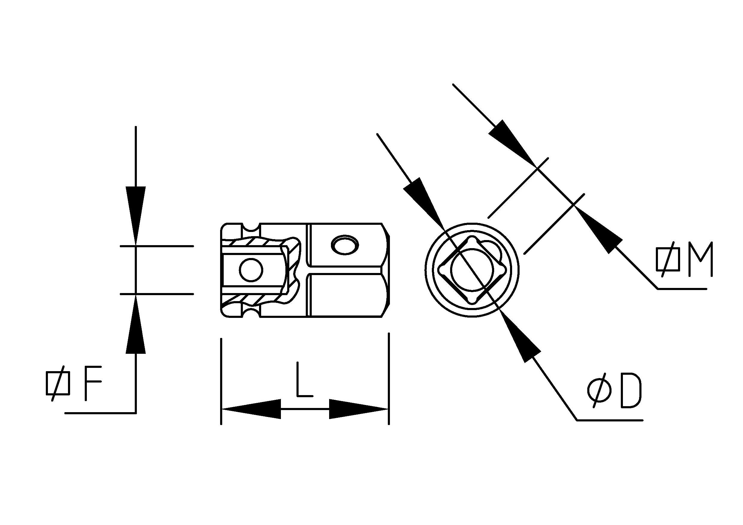 1/2" TO 3/4" IMPACT ADAPTOR