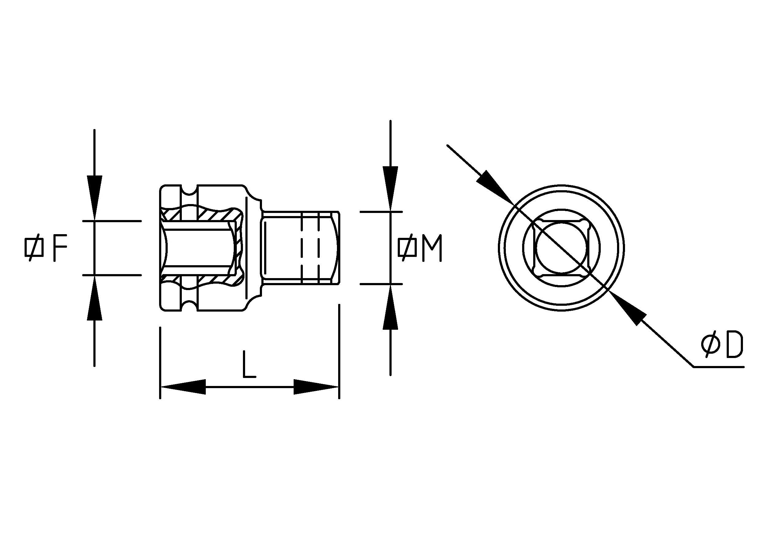 3/4" DRIVE SQUARE DRIVE ADAPTOR