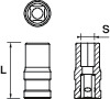  6-POINT BIT HOLDER SOCKET 3/8''