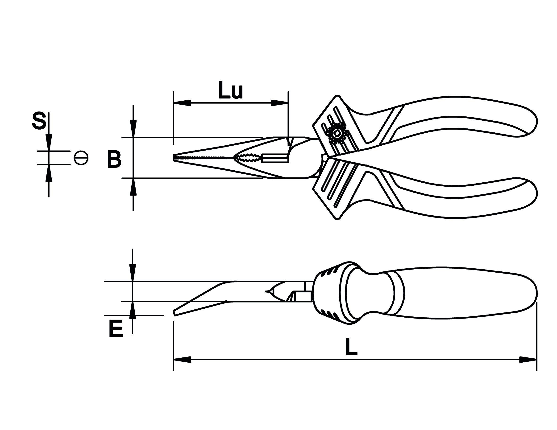 HALF-ROUND BENT-JAWS PLIERS