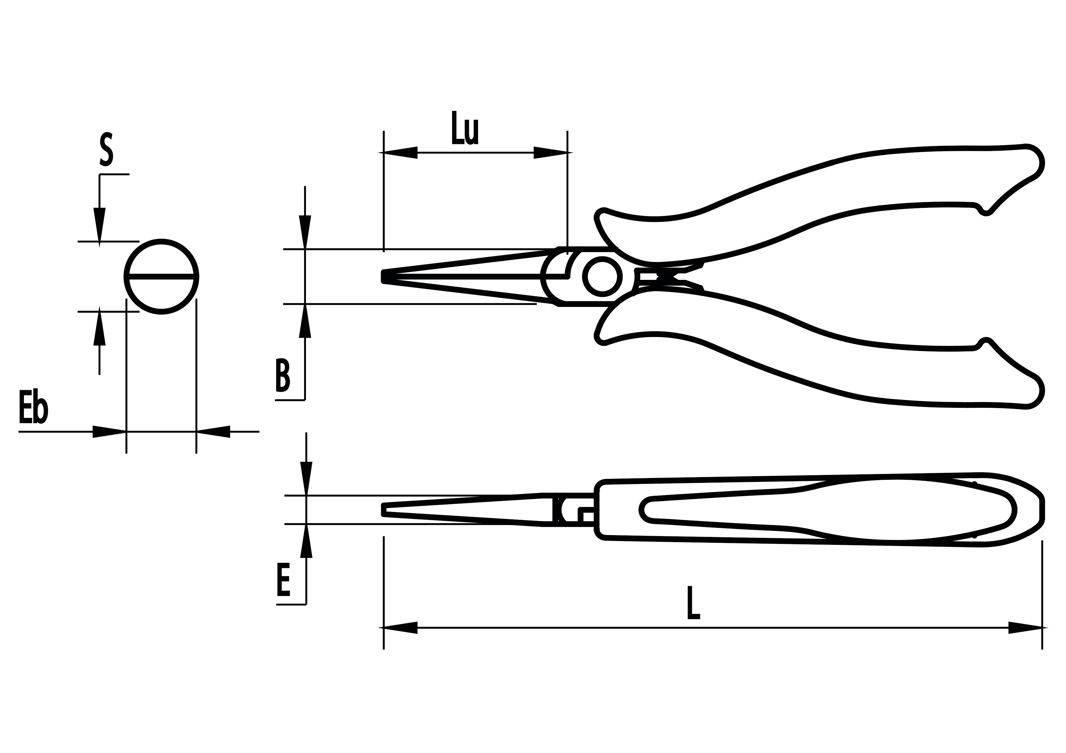 HALF-ROUND TAPERED JAWS PLIERS