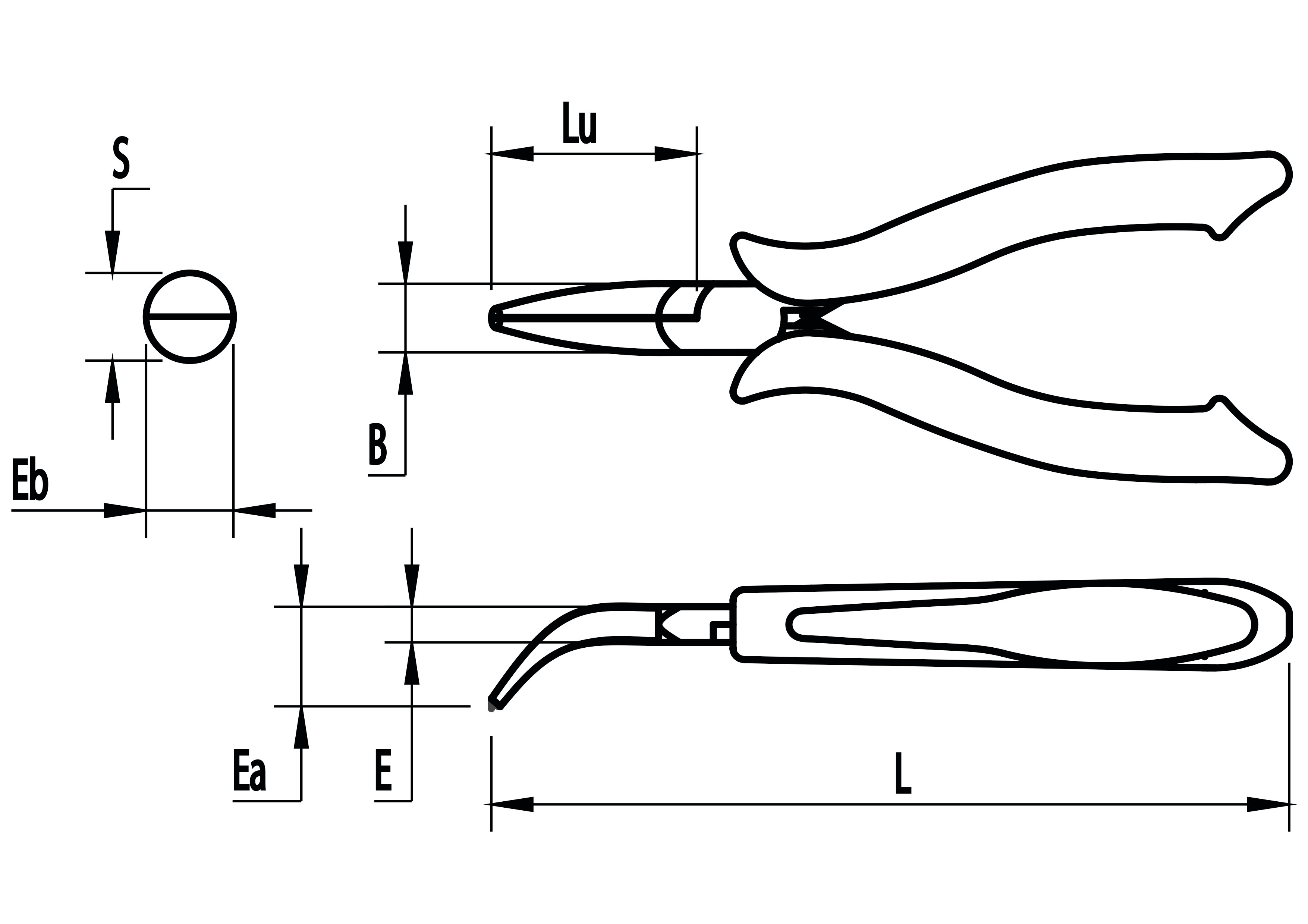 HALF-ROUND BENT-JAWS PLIERS