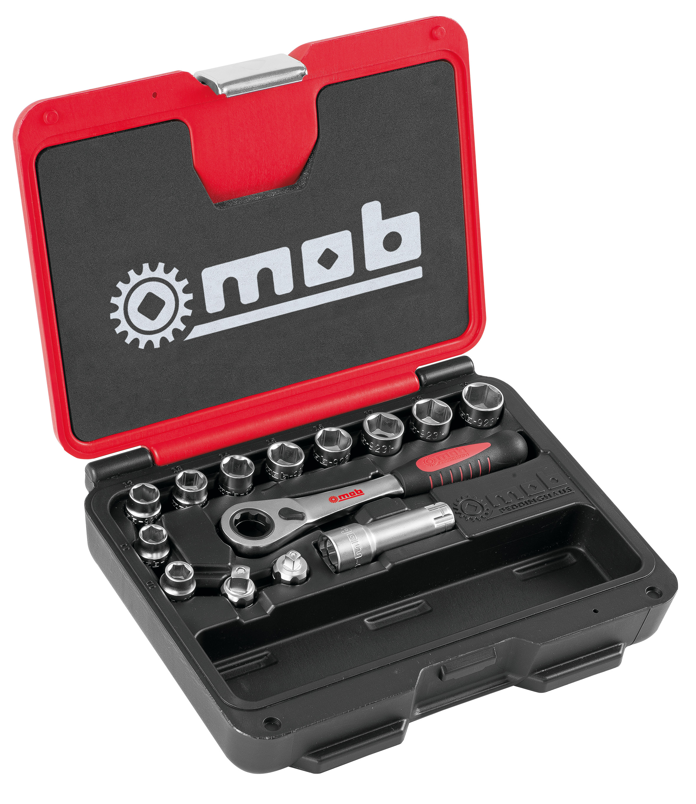 PUSH-THROUGH RATCHET SET, 14 PIECES, IN FUSION BOX