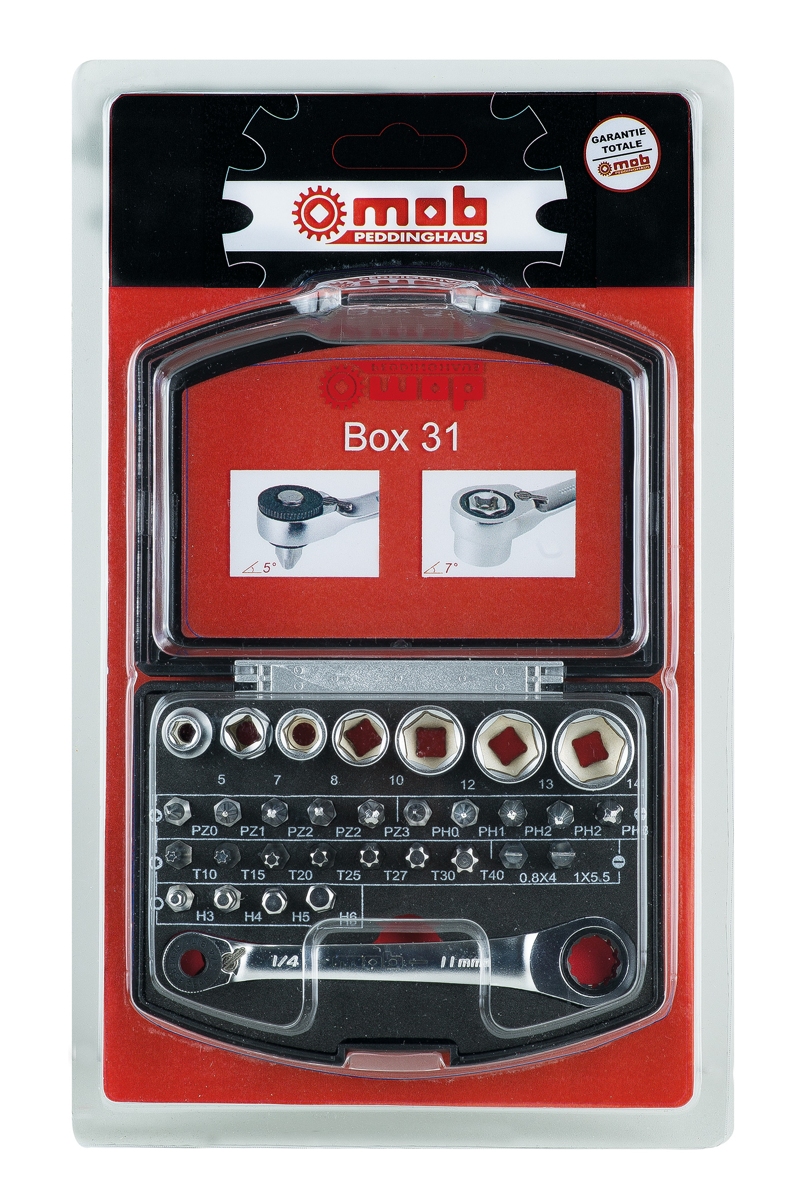 Trusa 31 bituri, capete si accesorii 1/4 BOX31