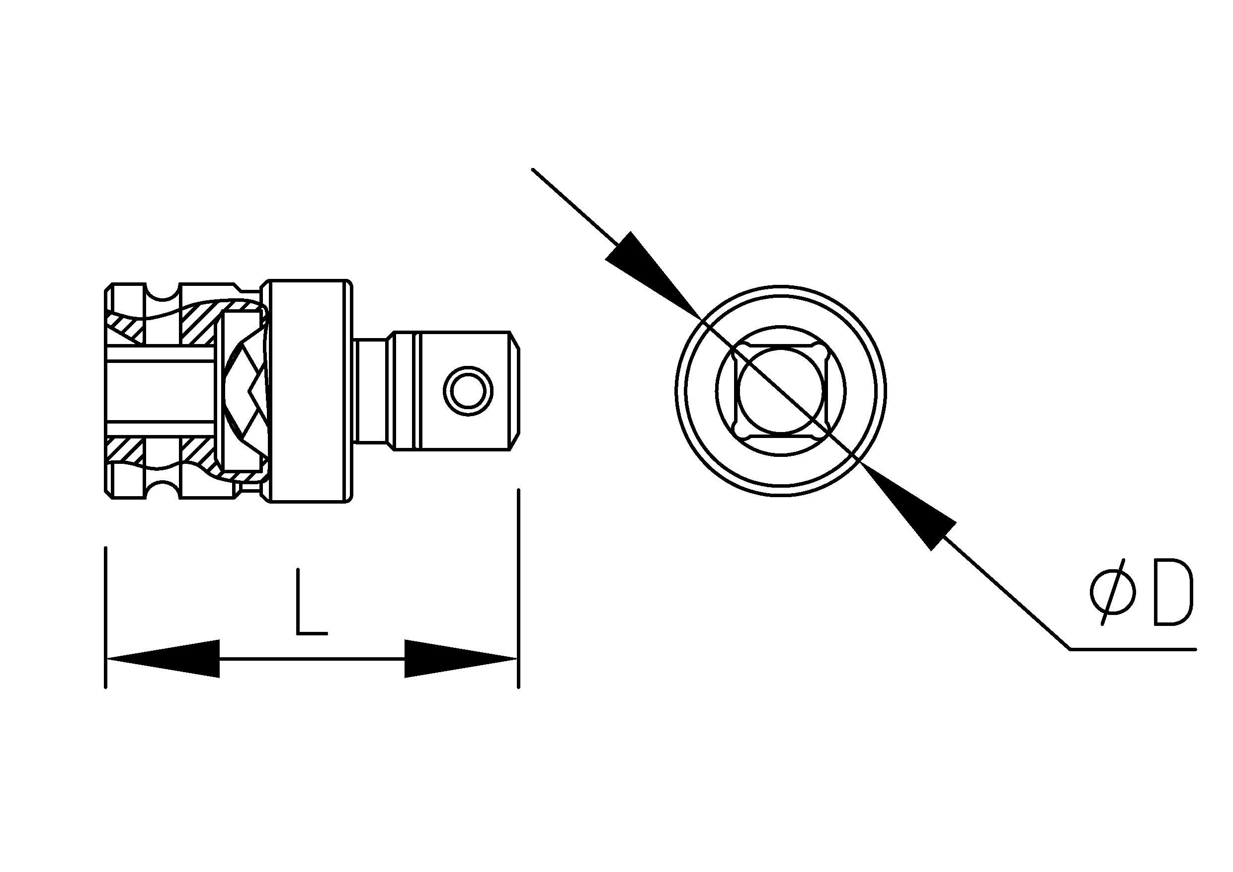 Intermediar cardanic de impact 1/2