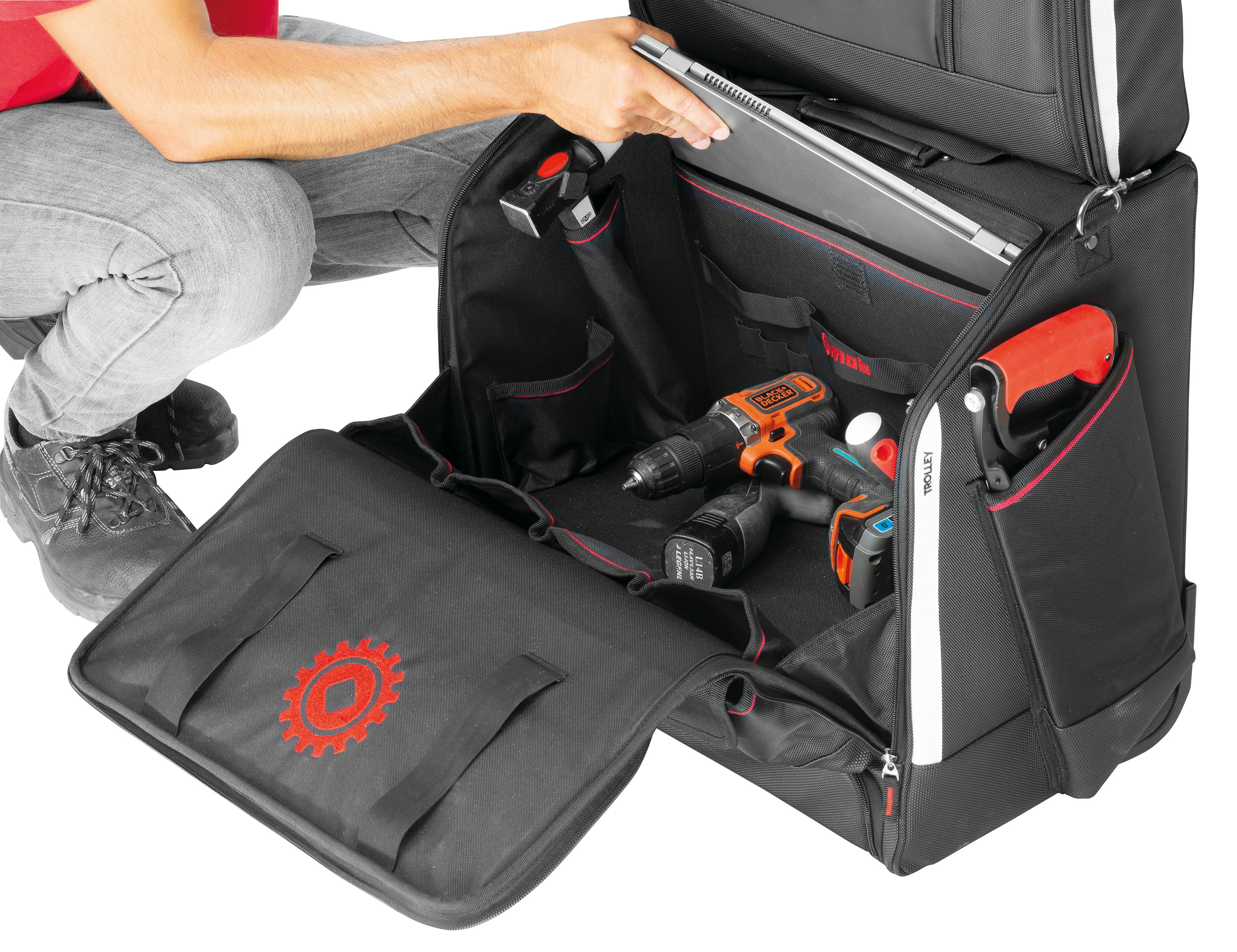 Set Trolley B'UP pentru scule si geanta textil pentru scule ESSENTIEL