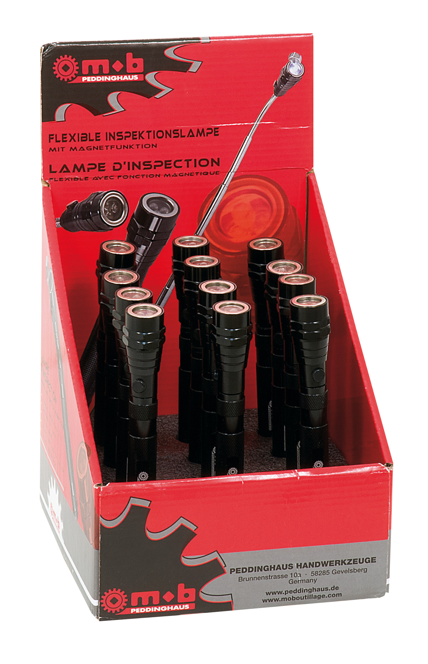 TELESCOPIC MAGNETIC FLASHLIGHT DISPLAY - 12 PIECES