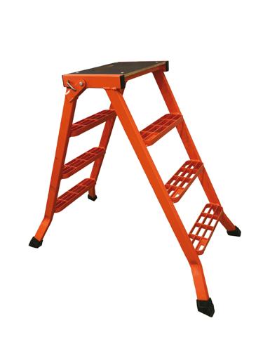 SCARĂ DUBLĂ PLIABIĂ LESCABO DIN ALUMINIU, 2 TRONSOANE - 90cm