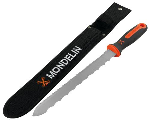 CUȚIT INOX PENTRU MATERIALE DE IZOLAȚIE, MÂNER BIMATERIAL, CU TEACĂ